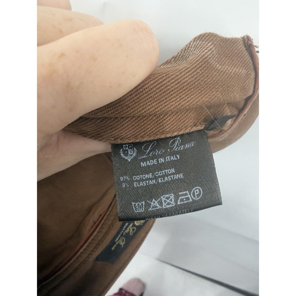 Loro Piana Pants Womens 40 Brown Cotton Stretch Slim Leg Jeans Made Italy Luxury - Picture 6 of 11